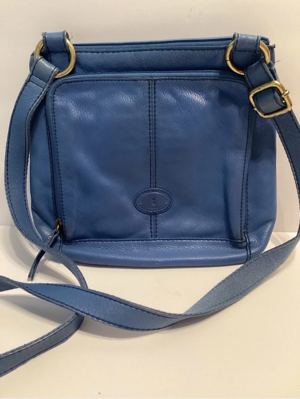 Fossil Modern Cargo Organizer Crossbody Genuine Leather Blue